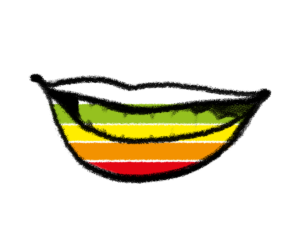 een illustratie van een lachende mond voor emotionele energie