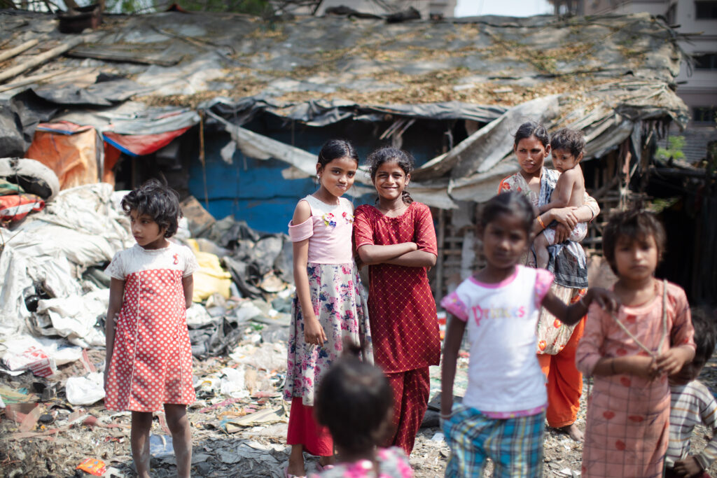 Sohana in sloppenwijk in India